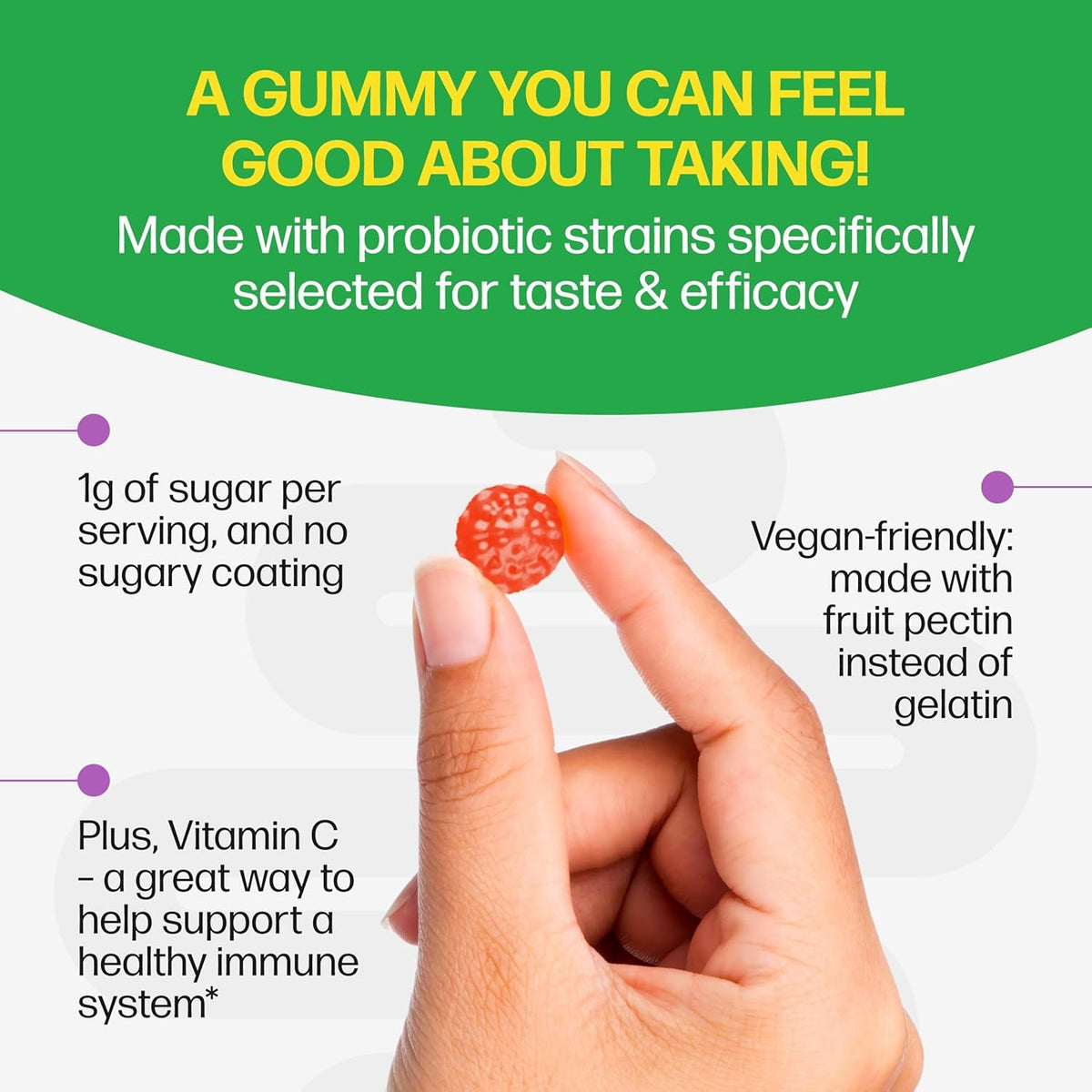 Culturelle Daily Probiotic Gummies for Women & Men, Berry Flavor, 52 Count, Naturally-Sourced Daily Probiotic + Prebiotic for Digestive Health, Non-Gmo & Vegan
