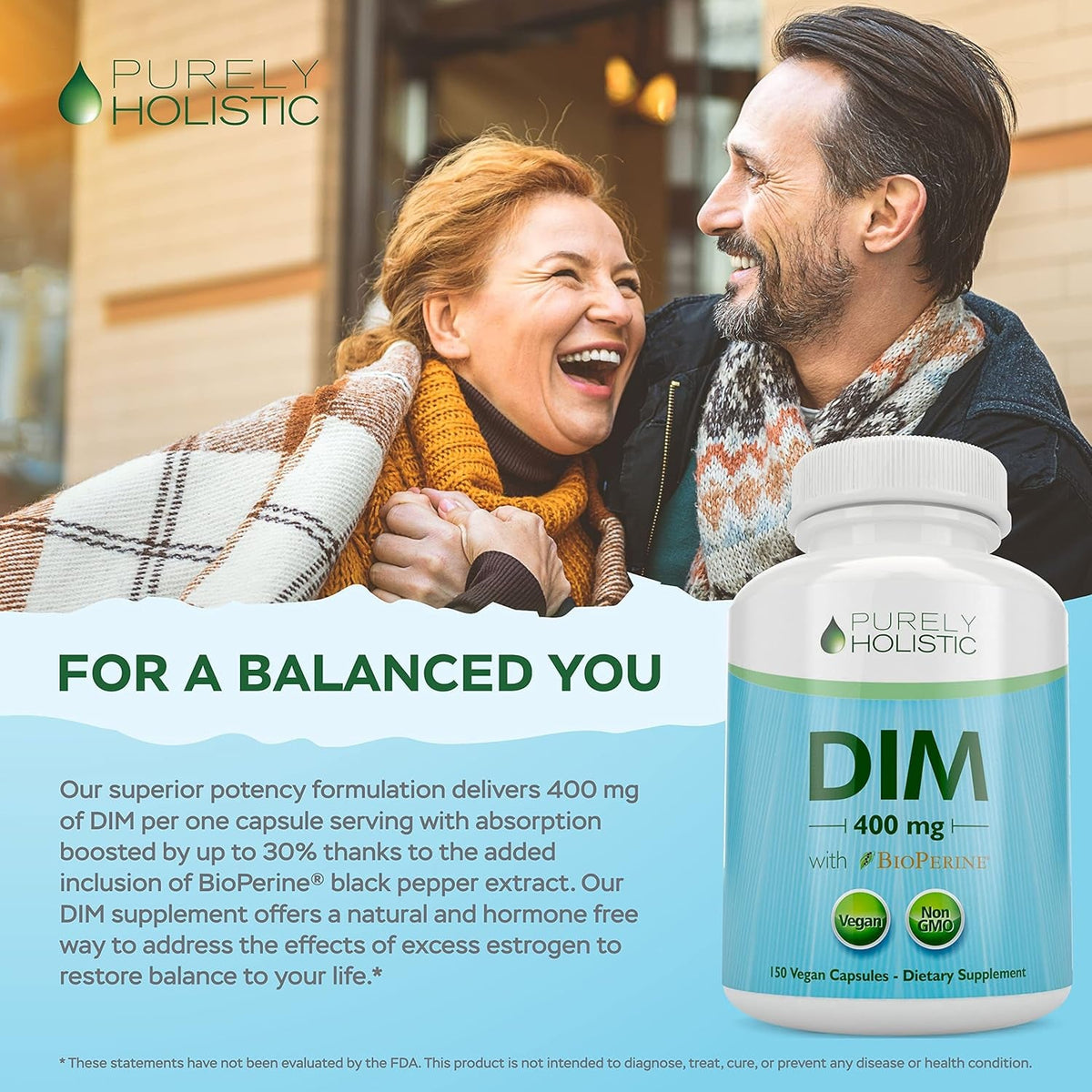DIM Supplement 400MG | Extra Strength | Estrogen & Hormone Balance for Men and Women | Five Month Supply | Menopause, Prostate & Energy Support | Diindolylmethane | Vegan & Non-Gmo | 150 Capsules