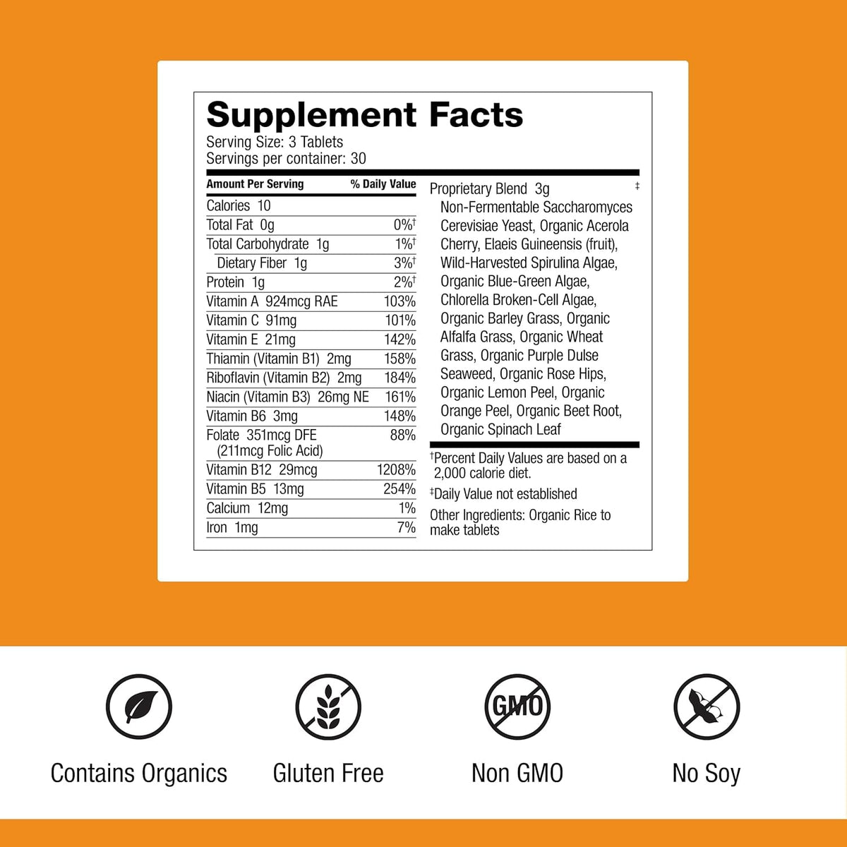 Dr. Schulze'S Superfood 100 - Everyday Superfood Supplement to Support Overall Wellness - Mutivitamin Support for Cellular Nutrition & Energy - Clean Ingredients - Gluten-Free & Dairy-Free - 90 Count