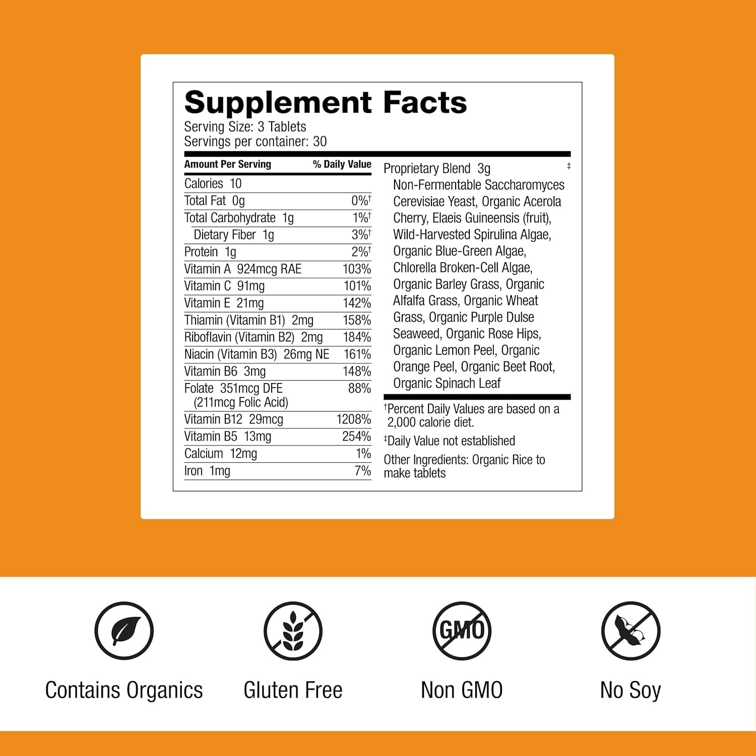 Dr. Schulze'S Superfood 100 - Everyday Superfood Supplement to Support Overall Wellness - Mutivitamin Support for Cellular Nutrition & Energy - Clean Ingredients - Gluten-Free & Dairy-Free - 90 Count