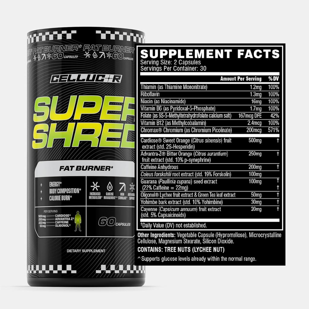 Cellucor Super Shred™ Fat Burner | Thermogenic Power & High Stimulant Energy | 60 Capsules