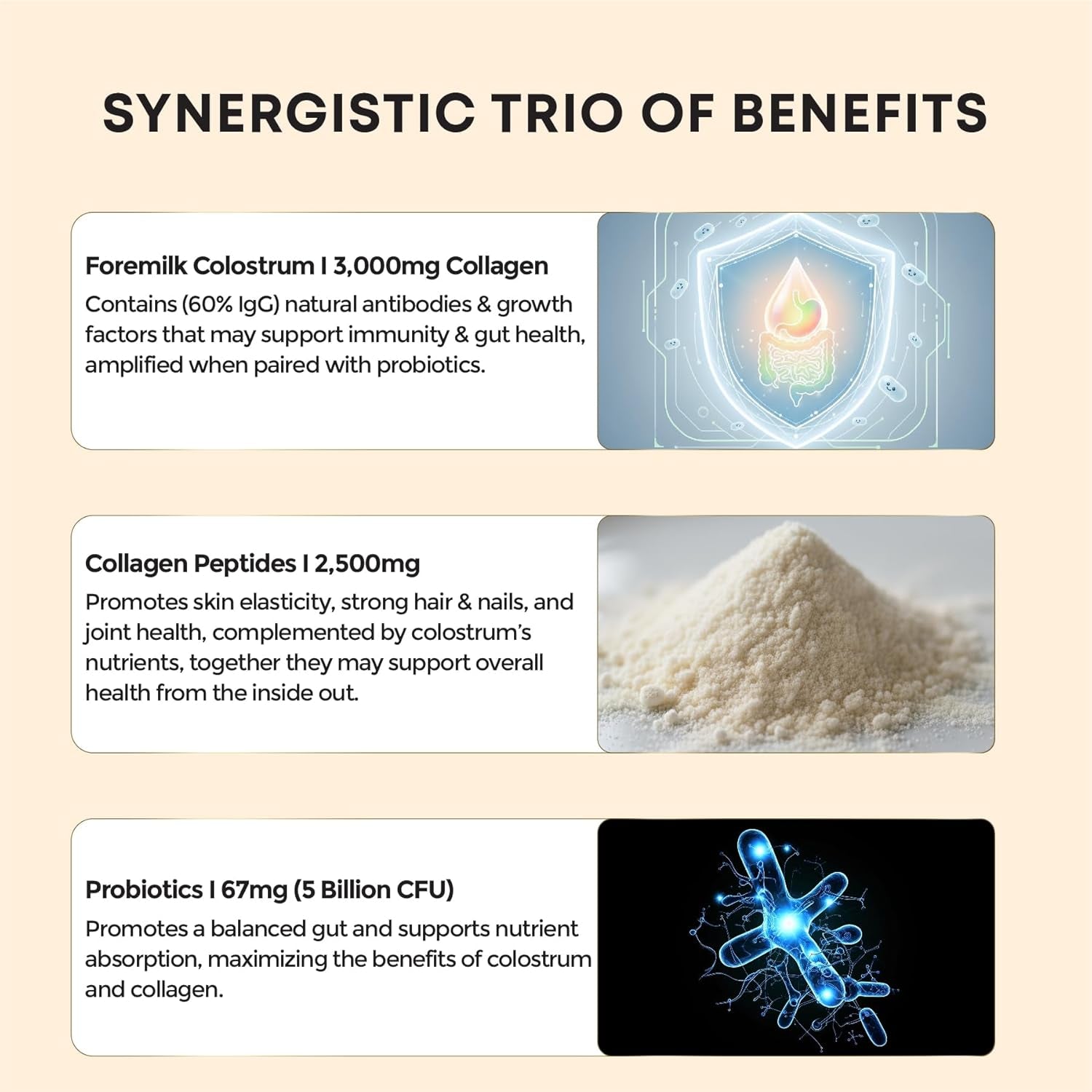 Colostrum Gummies I Collagen Peptides I Probiotics 5000+ Mg W/ 60% Igg I Immunity Support & Gut Health - Liposmal Technology - U.S. Sourced Superfood - Grass-Fed Bovine - 120 Gummies (Vanilla Flavor)