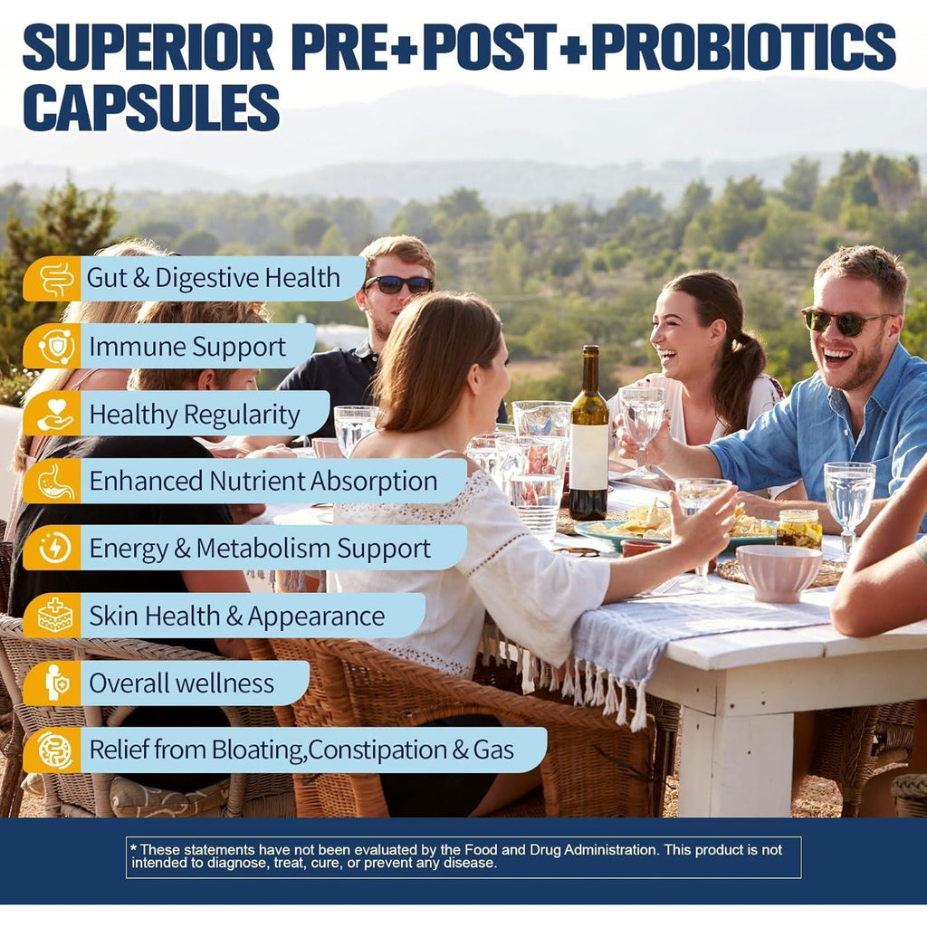 Totaria 5-In-1 Probiotic Prebiotic & Postbiotic for Women Men, 60 Billion CFU 24 Strains W/Digestive Enzymes, Prebiotic Fiber, Slippery Elm, Daily Complete Immune, Gut Health, 120 Day Supply