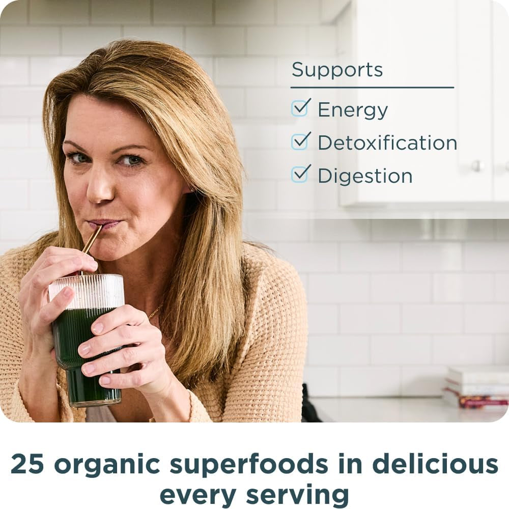 Ancient Nutrition Supergreens Powder with Probiotics, Organic Berry Flavor Greens, Made from Real Fruits, Vegetables and Herbs, Digestive and Energy Support, 25 Servings, 6.7Oz