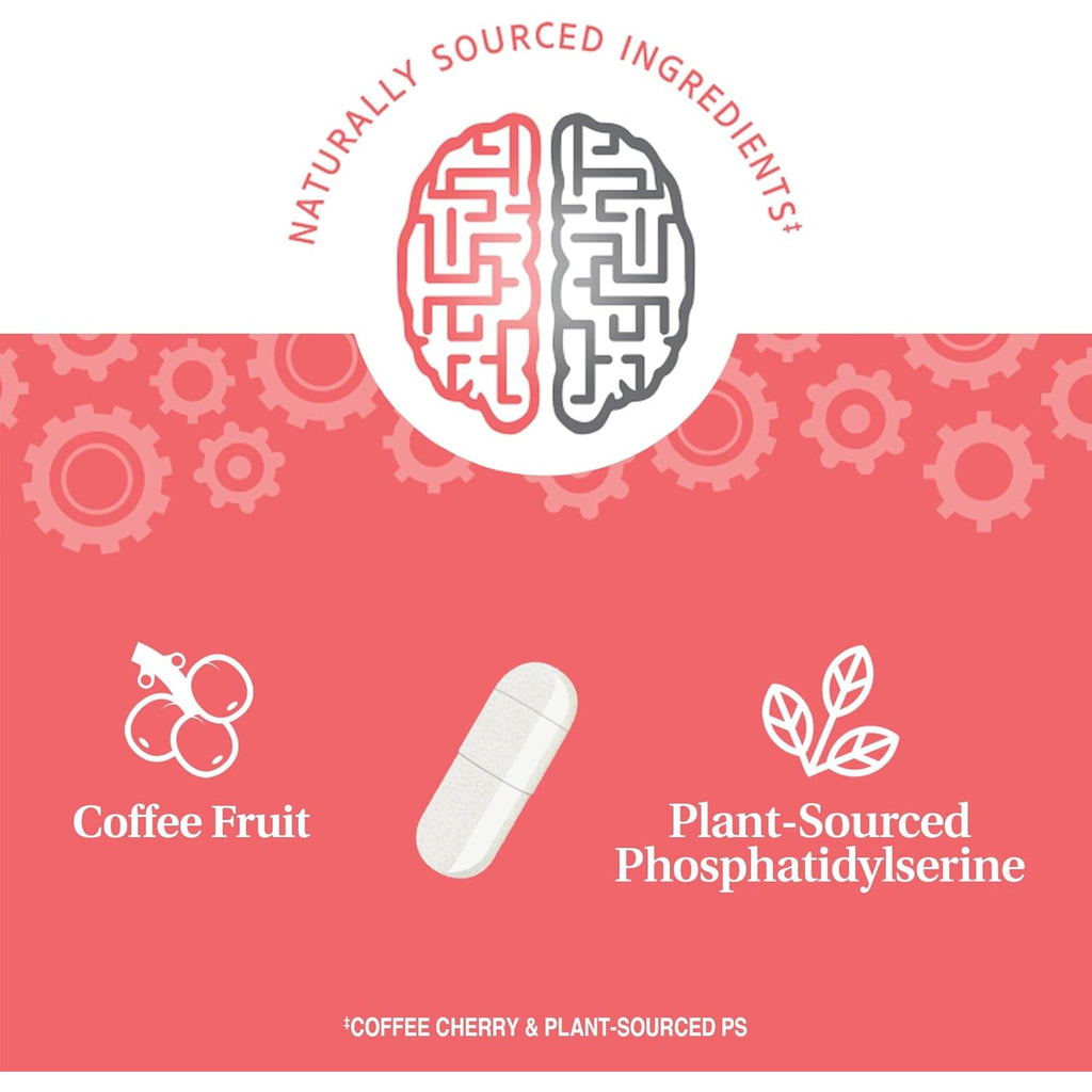 21St Century Brilliant Brain Performance Capsules, (30 Count), Cognitive Health Support, Contains Plant-Sourced Phosphatidylserine & Nootropic Coffee Fruit Extract, Decaf & Gluten Free
