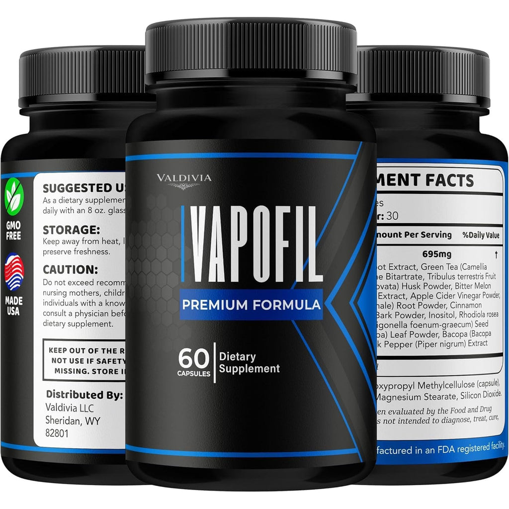 Vapofil Capsules - Official Vapofil Pills Advanced Premium Supplement Support - Maximum Strength, All Natural Vapofil Vitamin for Overall Health & Wellness Reviews, 180 Capsules for 3 Months