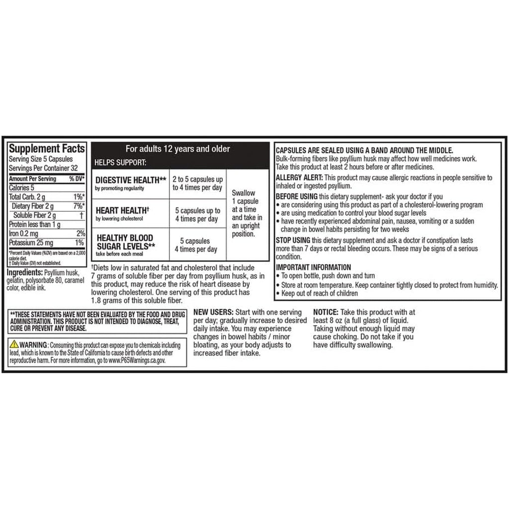 Quality Choice Daily Fiber Capsules for Regularity, 160 Count