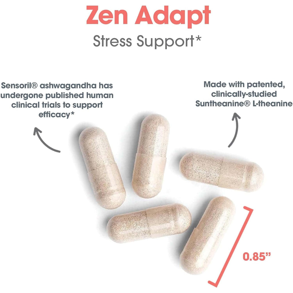 ARG Zen Adapt - 200 Mg L-Theanine, 125 Mg Ashwagandha & 550 Mg GABA - Supports Stress Response and Calmness - Vegetarian Capsules - Hypoallergenic Formula - 30 Servings - 60 Capsules