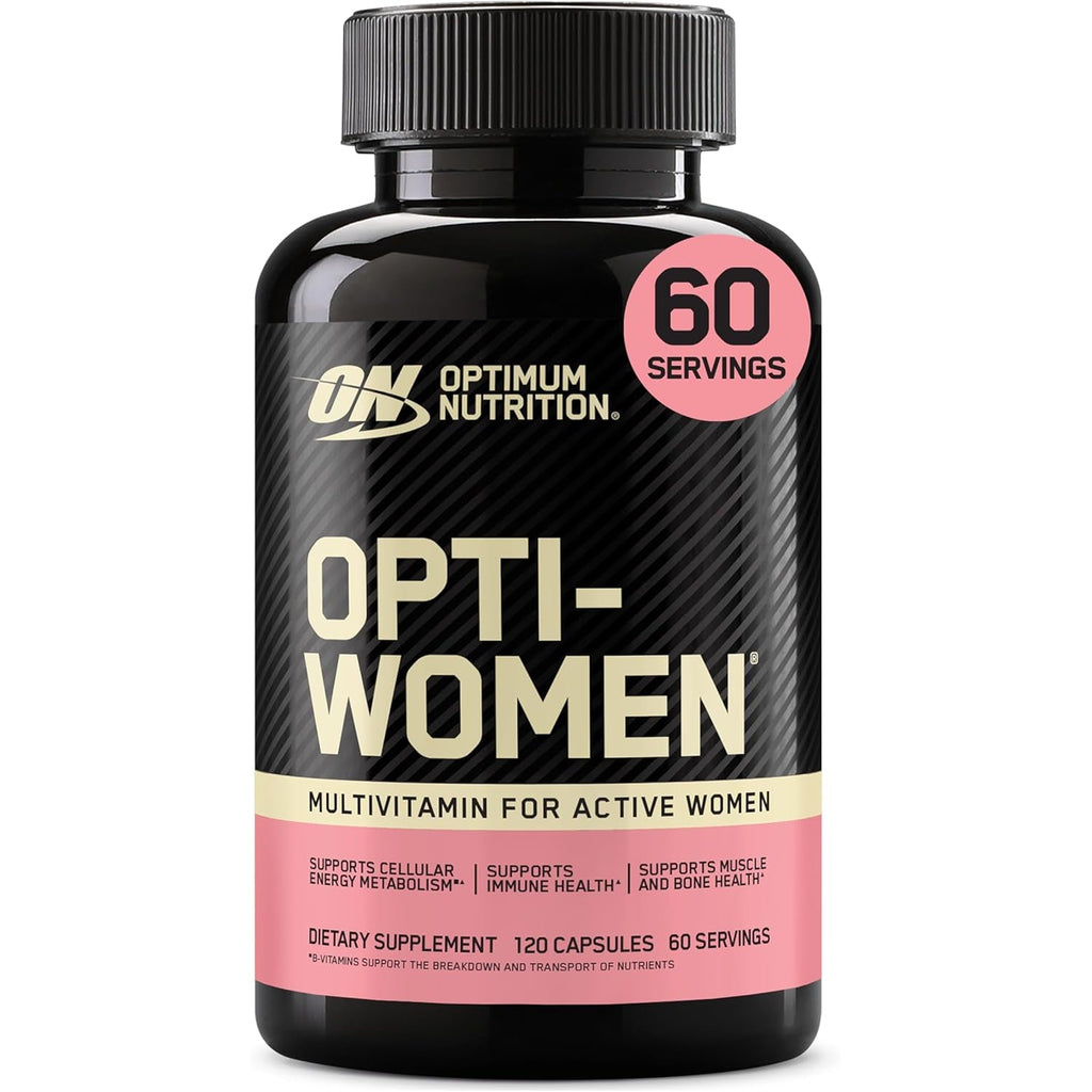 Optimum Nutrition Opti-Women, Vitamin C, Zinc and Vitamin D for Immune Support Womens Daily Multivitamin Supplement with Iron, Capsules, 120 Count