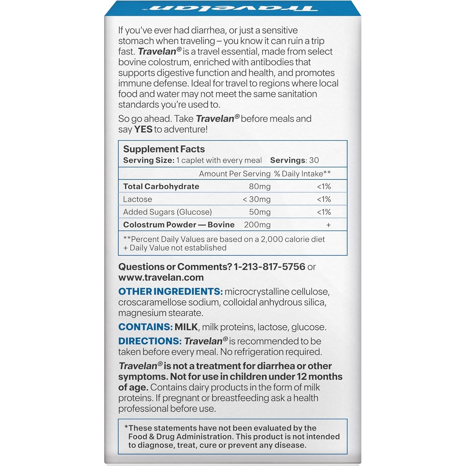 Anti Diarrhea Pills Help Prevent Traveler’S Diarrhea before It Starts, Clinically Proven, Travel Essentials, Drug-Free Colostrum, Natural Digestive and Immune Support Supplement, 30 Count