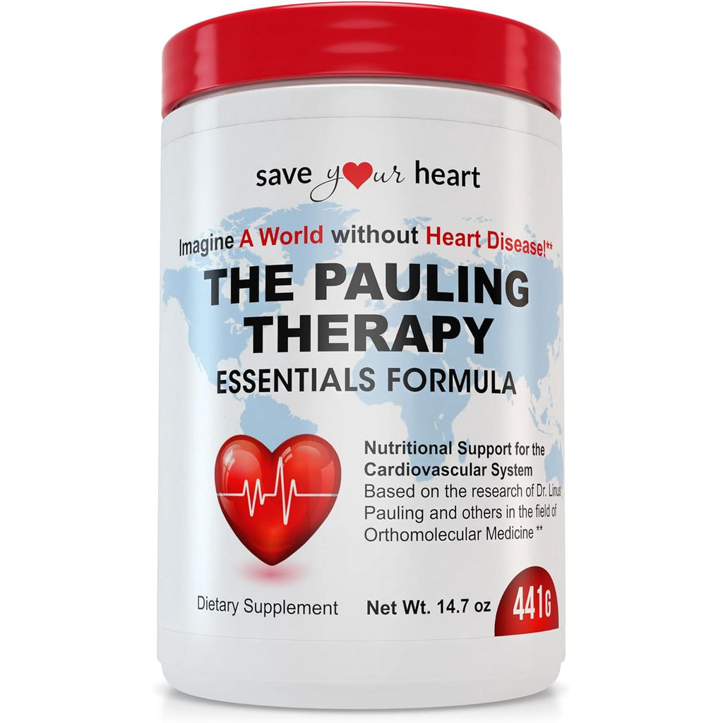 Cardio Heart Health Powder Supplement - the Pauling Therapy Essentials Formula (PTEF) Healthy Vitamin C, B-12, L-Lysine, L-Arginine, Magnesium, Zinc + Vitamins, Minerals & Antioxidants