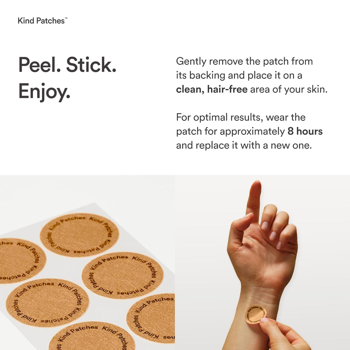 Kind Patches Collagen Patches - Skin Firming with Vitamin C, Amino Acids - Nature'S Hyaluronic Acid for Hydration, Healthier Hair and Nails - 30 Count