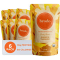 Brodo Deeply Rooted Organic Chicken Broth with Turmeric & Ginger, Nutrient-Rich Chicken Bone Broth Organic, High in Protein and Collagen for Wellness and Cooking, (6X 8.3 Oz. Pouches)