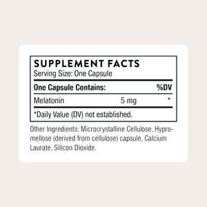 THORNE - Melaton-5-5 Mg Melatonin Supplement - Supports Normal Circadian Rhythms, Restful Sleep & Relaxation* - Third-Party Certified - Gluten, Dairy & Soy-Free - 60 Capsules