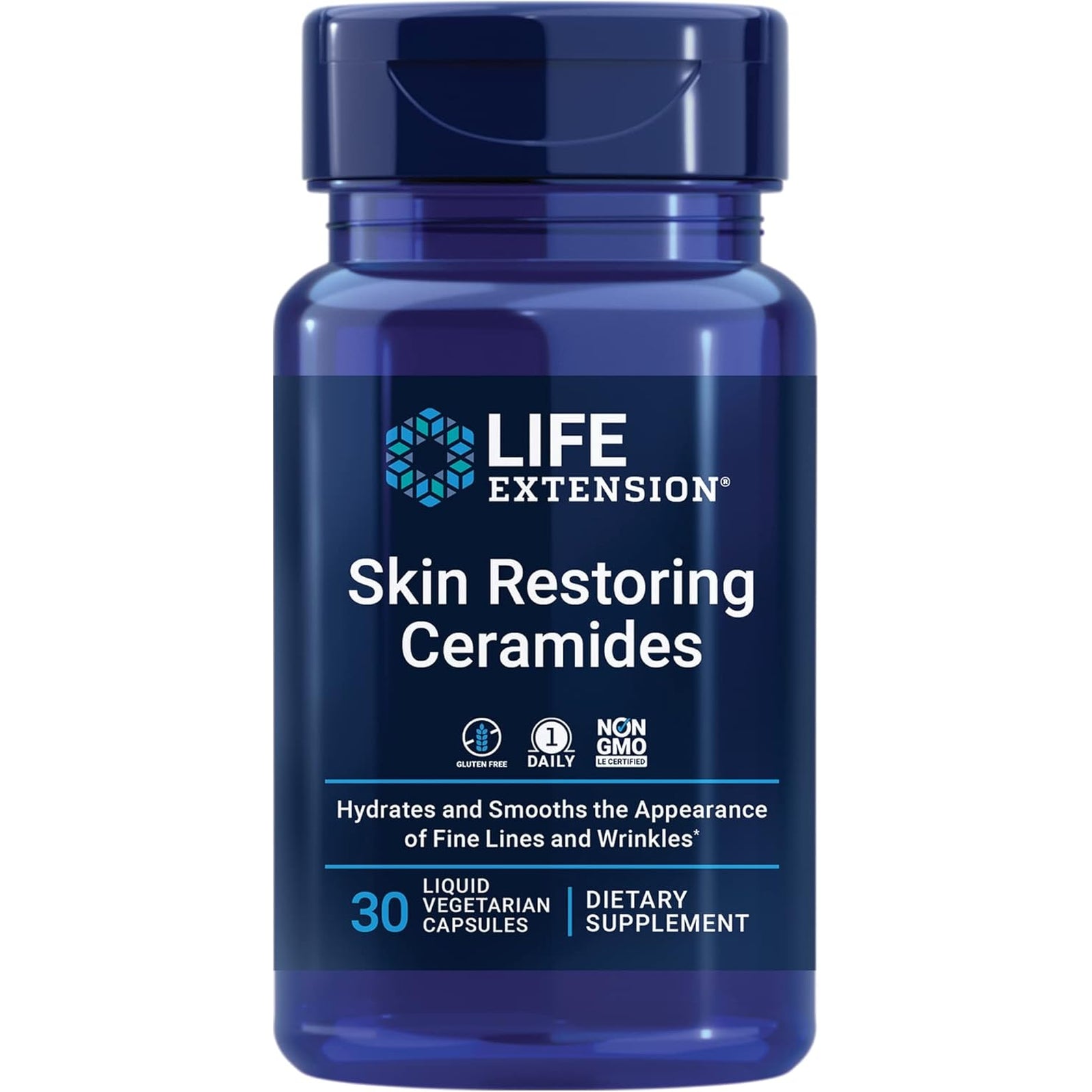 Life Extension Skin Restoring Ceramides* – Wheat Oil Extract – Hydrates & Smooths the Appearance of Fine Lines & Wrinkles – Gluten-Free, Non-Gmo, 1-Daily, Vegetarian – 30 Liquid Capsules