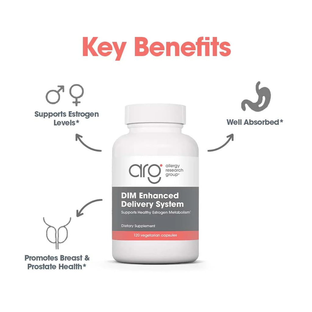 ARG DIM Enhanced Delivery System - Supports Estrogen Metabolism - Delivers 300 Mg Bioavailable Diindolylmethane Complex - Vegetarian & Soy-Free - 30 Servings - 120 Capsules