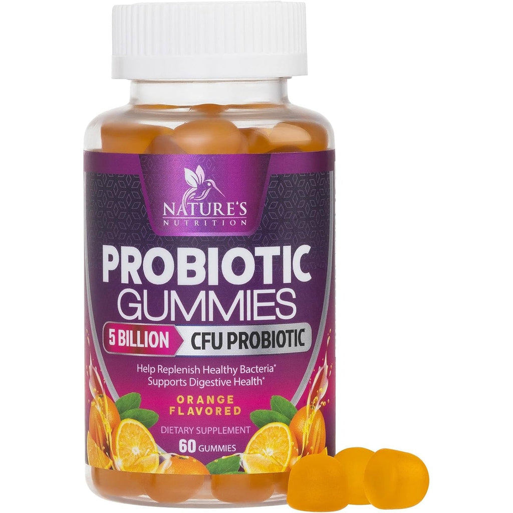Probiotics for Digestive Health Gummies - 6 Unique Strains for Daily Immune Support & Gut Health, Supports Constipation, Gas & Bloating - Best Probiotic Supplement Gummy for Women & Men - 60 Gummies