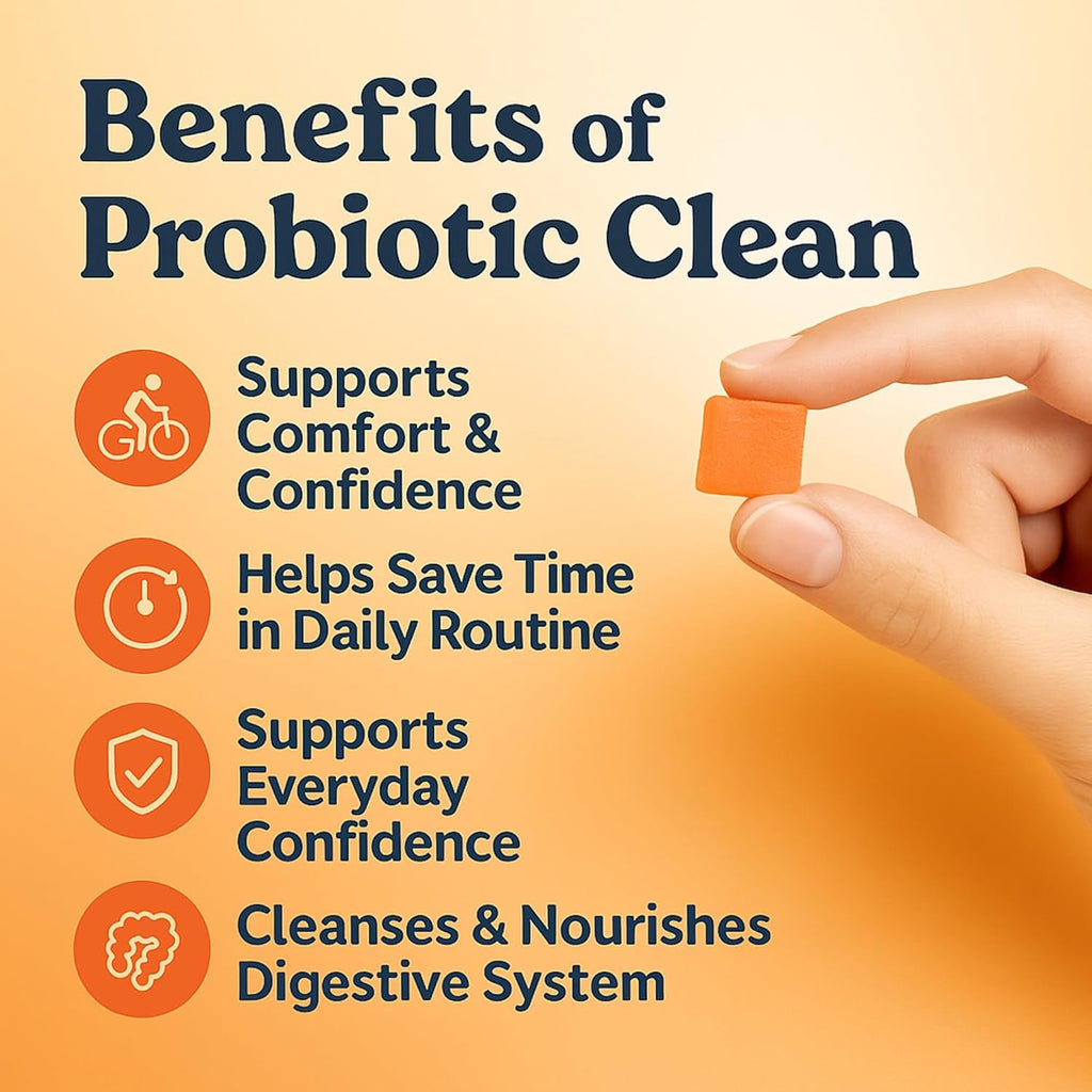 Clean Prebiotic Fiber Gummies for Men - Peach Flavor, Pre+Probiotic Fiber Gummies, Gut Balance, Digestive Support & Daily Clean Confidence, Cleaning Support Gummy 60Gummies