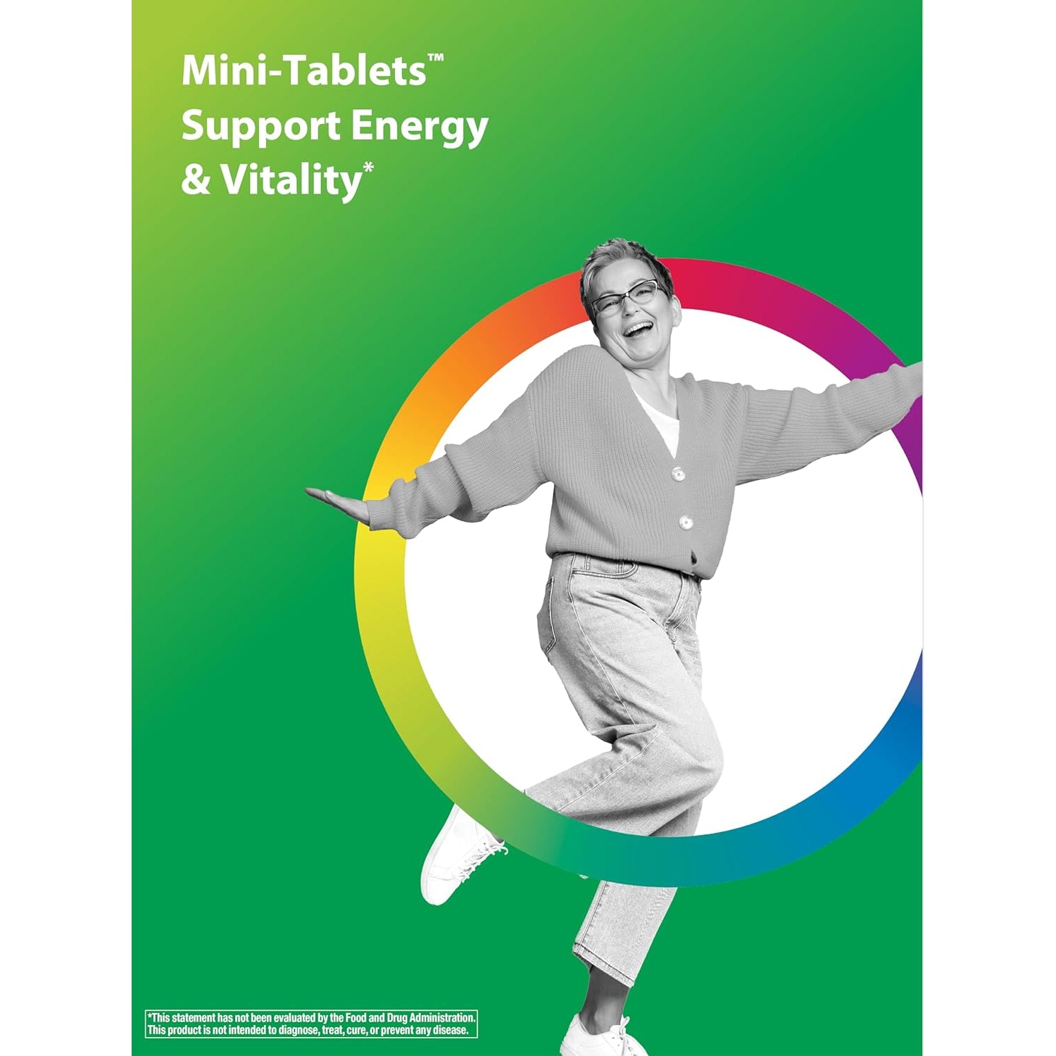 Rainbow Light - 50+ Mini-Tablet Food-Based Multivitamin - Age-Defense Formula Probiotic and Antioxidant Formula; Vitamins and Minerals Support Immune, Heart, Skin, Eye, Bone and Prostate - 180 Tablets