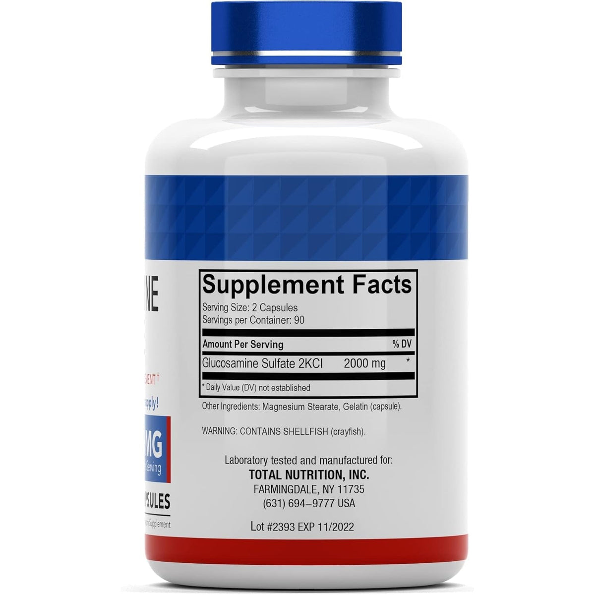 Tnvitamins Glucosamine Sulfate Capsules 2000 MG (180 Count) | Joint Support* Supplement for Women & Men | Produced in the USA | Promotes Flexibility & Mobility