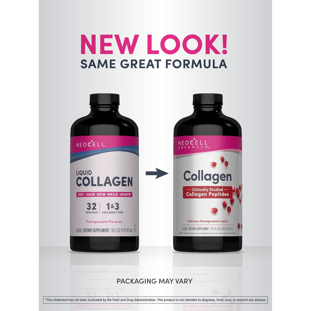 Neocell Advanced Liquid Collagen | 4000 Mg | Pomegranate and Fruit Juice Concentrates | for Women and Men | 16 Fl Oz