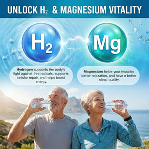 Hydrogen Water Tablets, H2 Molecular Hydrogen with Magnesium, 10 PPM Hydrogen Tablets for Drinking Water, Supports Physical Recovery, Brain Health&Cellular Energy - Non-Gmo, Gluten-Free 120 Tablets.