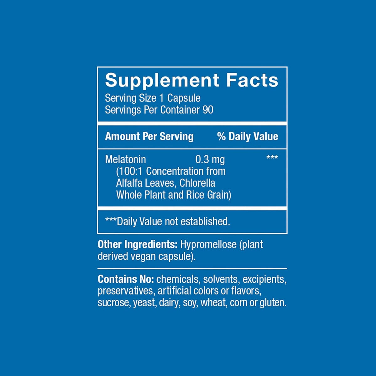 Herbatonin® 0.3 Mg – the First Plant-Based, Natural Vegan Melatonin Supplement (Phyto-Melatonin) - Low Dose Sleep Aid, Supports Circadian Rhythm & Cellular Health – 90 Capsules (90 Day Supply)