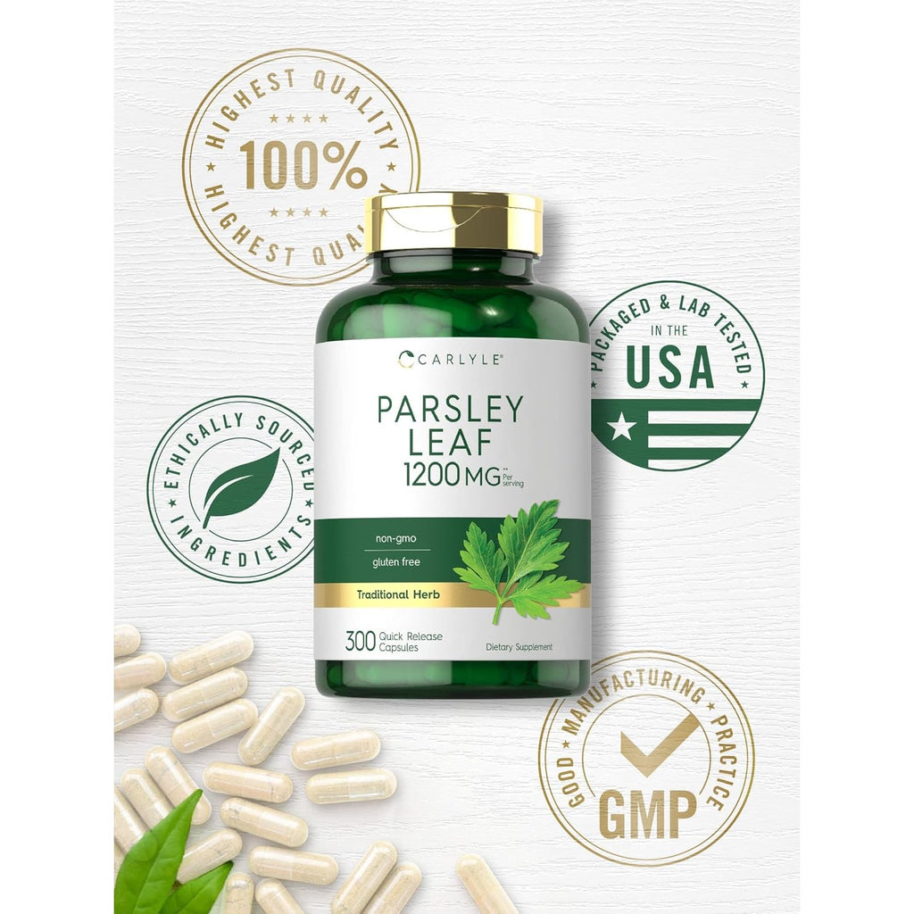 Carlyle Parsley Leaf Capsules | 300 Count | Non-Gmo, Gluten Free Supplement