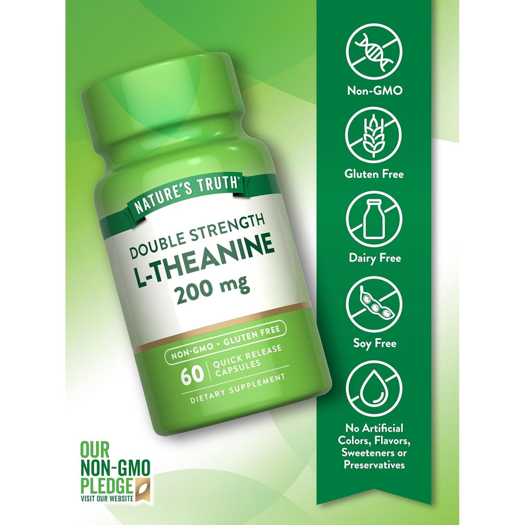 Nature'S Truth L Theanine | 200Mg | 60 Quick Release Capsules | Non-Gmo & Gluten Free Supplement