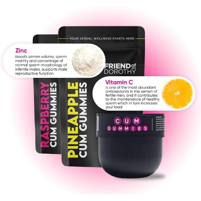 Pineapple C*M Gummies Improves Sperm Volume and Load Semen Volume Supplement - 60 Capsules - 1 Month Supply