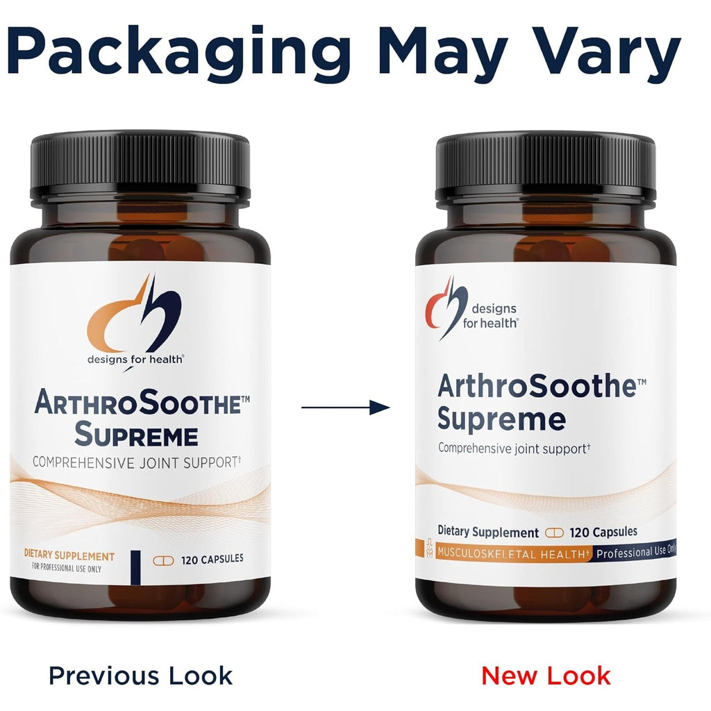 Designs for Health Arthrosoothe Supreme - Joint Support Supplement for Adults with Glucosamine Sulfate, Quercetin, Green Lipped Mussel, MSM, Chinese Skullcap + More - Non-Gmo (120 Capsules)