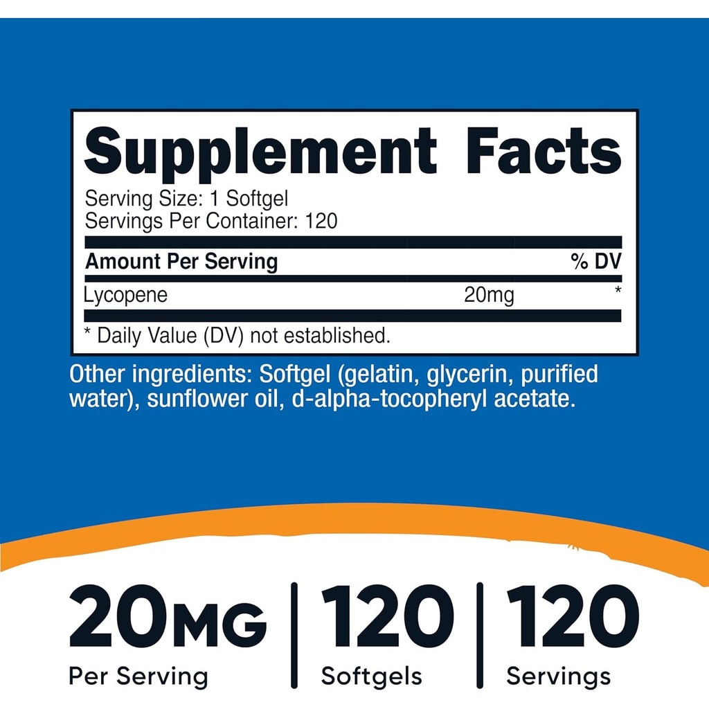 Nutricost Lycopene (20Mg) 120 Softgels - Gluten Free, Non-Gmo