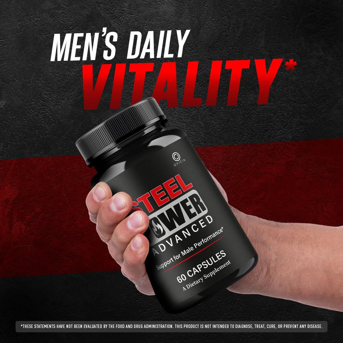 Steel Power - Steel Power Pills All Natural Maximum Strength, Daily Steelpower Capsules Premium Advanced Support Formula for Overall Health & General Wellness, 60 Capsules for 1 Month