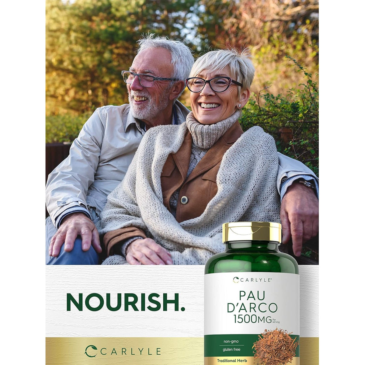 Carlyle PAU D'Arco Capsules | 1500Mg | 180 Count | Herbal Supplement | Non-Gmo, Gluten Free