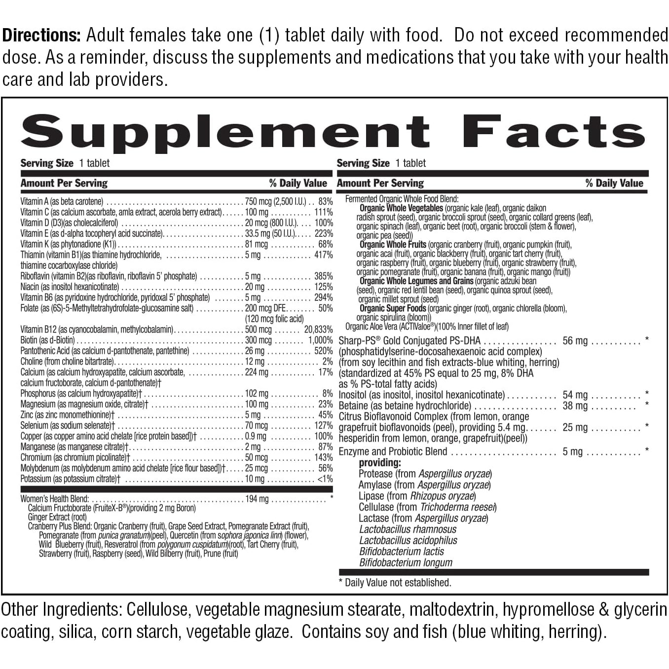 Country Life CORE Daily-1 for Women 50+ Multivitamin - Formulated for Women over 50, Complete Daily Nutrition with Women'S Health Blend, Coenzymated B Vitamins, Probiotics, and Digestive Enzymes