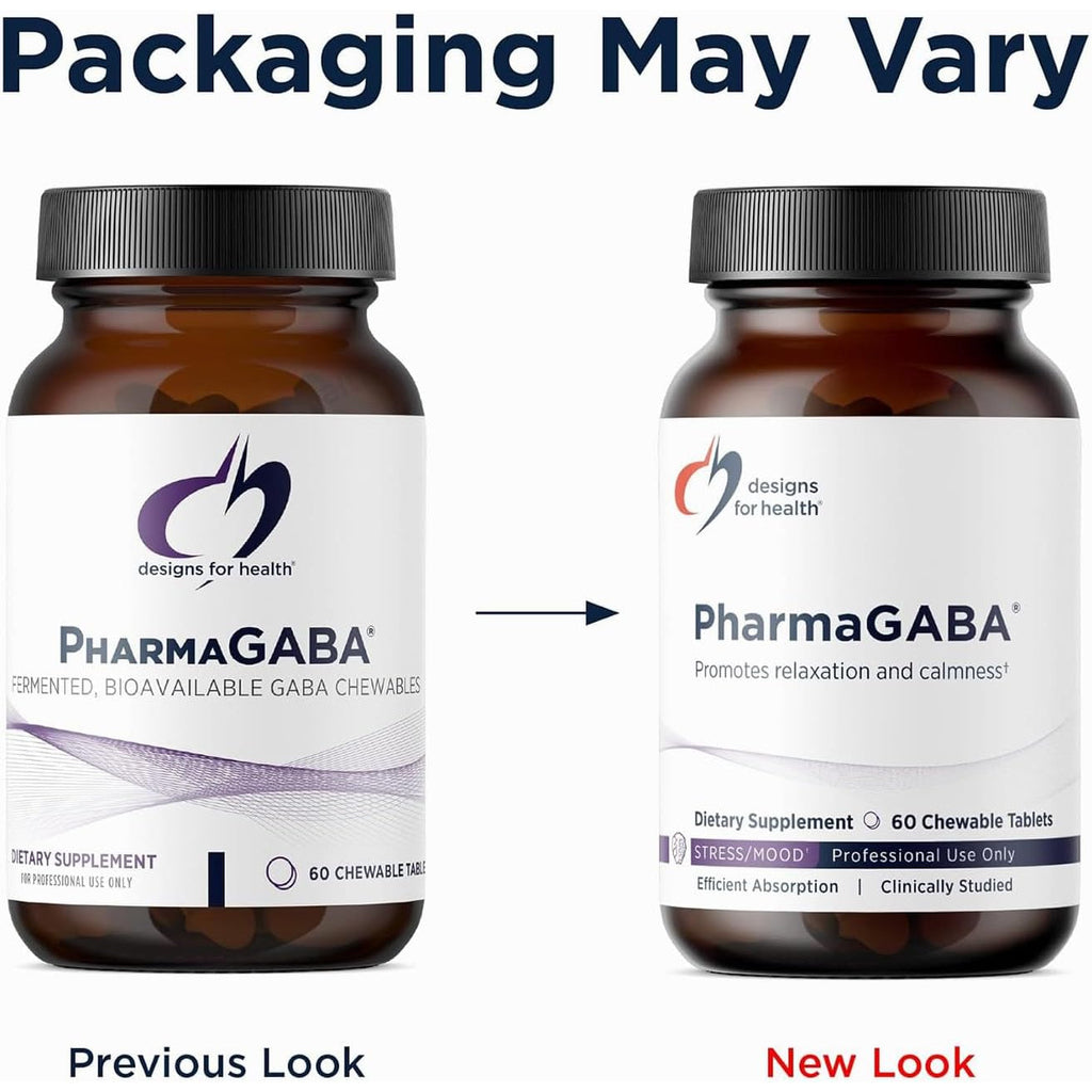 Designs for Health Pharmagaba Chewable Supplement - 200Mg Bioavailable GABA Supplement for Stress, Mood, Immune Health & Sleep Support - Vegan, Gluten Free & Non-Gmo (60 Tablets)
