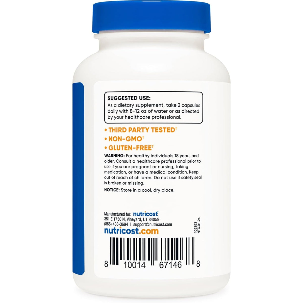 Nutricost Slippery Elm Bark Capsules 1000Mg per Serving, 120 Capsules - Non-Gmo, Gluten Free, Vegetarian Friendly