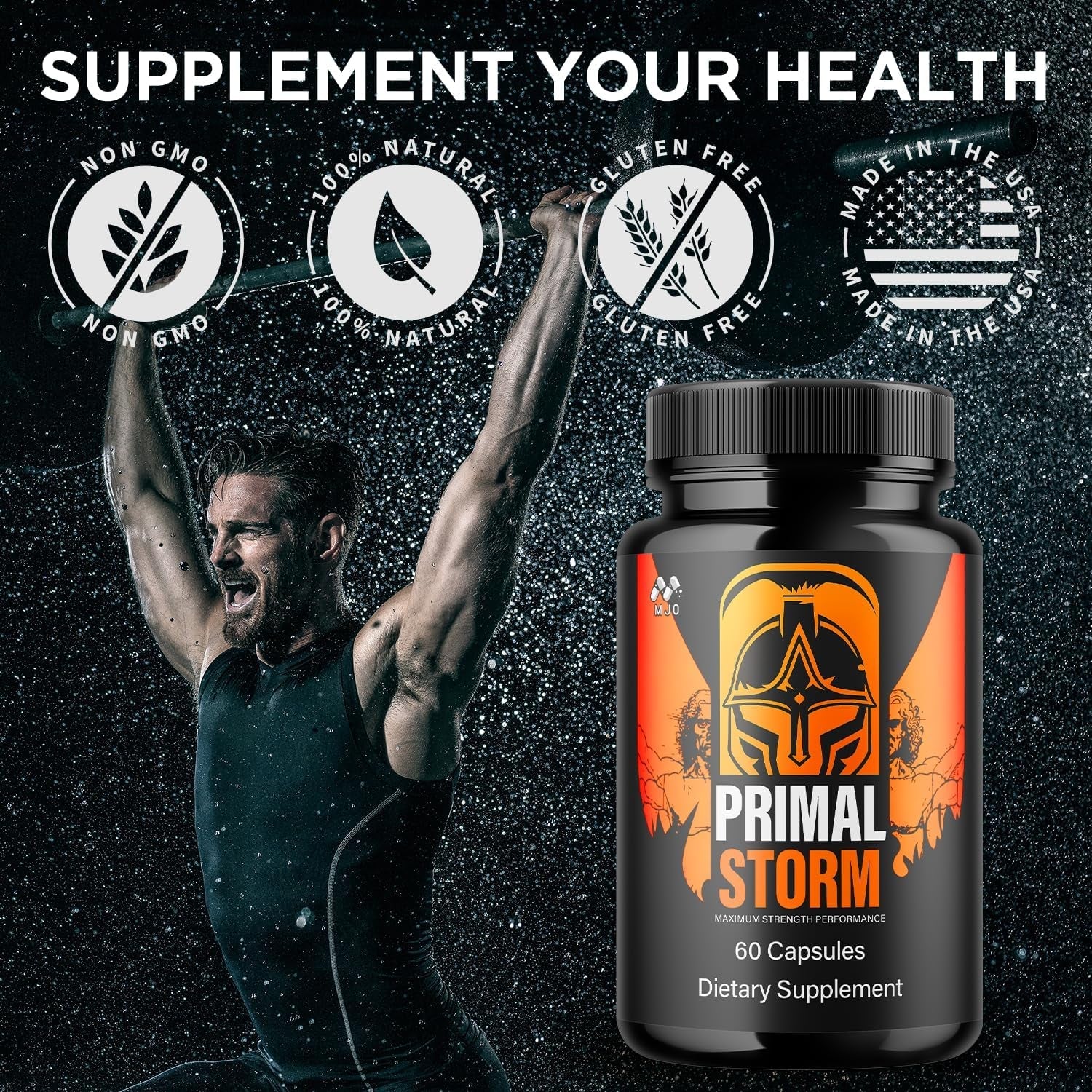 Primal Storm Capsules, Official Primal Storm Supplement for Men with All Natural Ingredients, Advanced Primalstorm Health and Wellness Pills Maximum Strength Formula Vitamin Supplement (60 Capsules)