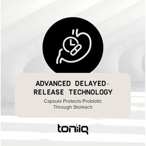 Toniiq 200 Billion CFU Probiotic Supplement 30 Verified Third-Party Tested Strains - Fully Shelf-Stable Probiotics Formula with Prebiotic Blend - Extended Release Capsules