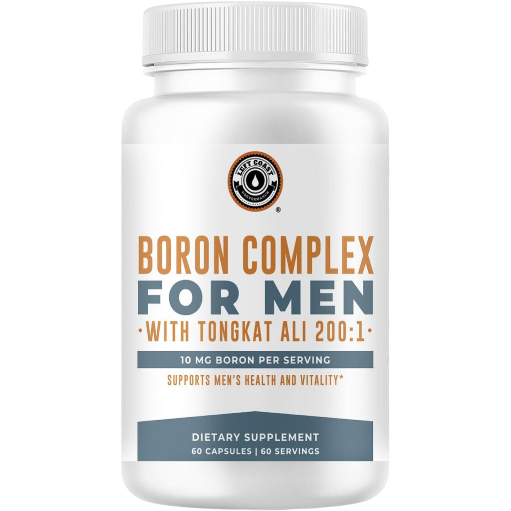 Boron Supplement for Men with Tongkat Ali - Vitamin D3, Zinc Picolinate 30Mg, Longjack Tongkat Ali for Men - Boron Citrate 10Mg for Men’S Health - Non GMO, Gluten Free, No Allergens - 60 Count