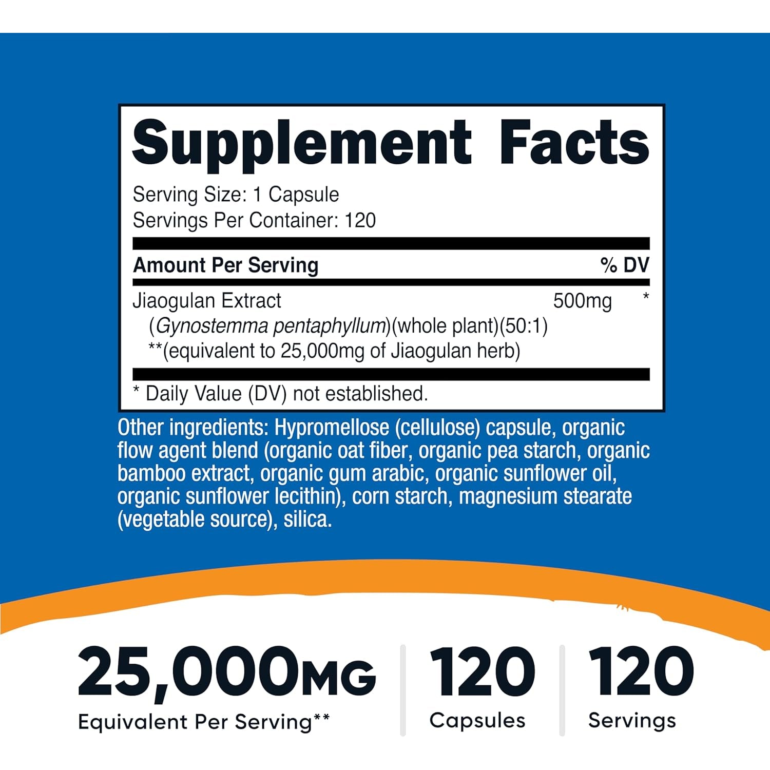 Nutricost Jiaogulan Extract 120 Capsules for 120 Servings per Bottle - Vegan, Gmo-Free, Gluten-Free