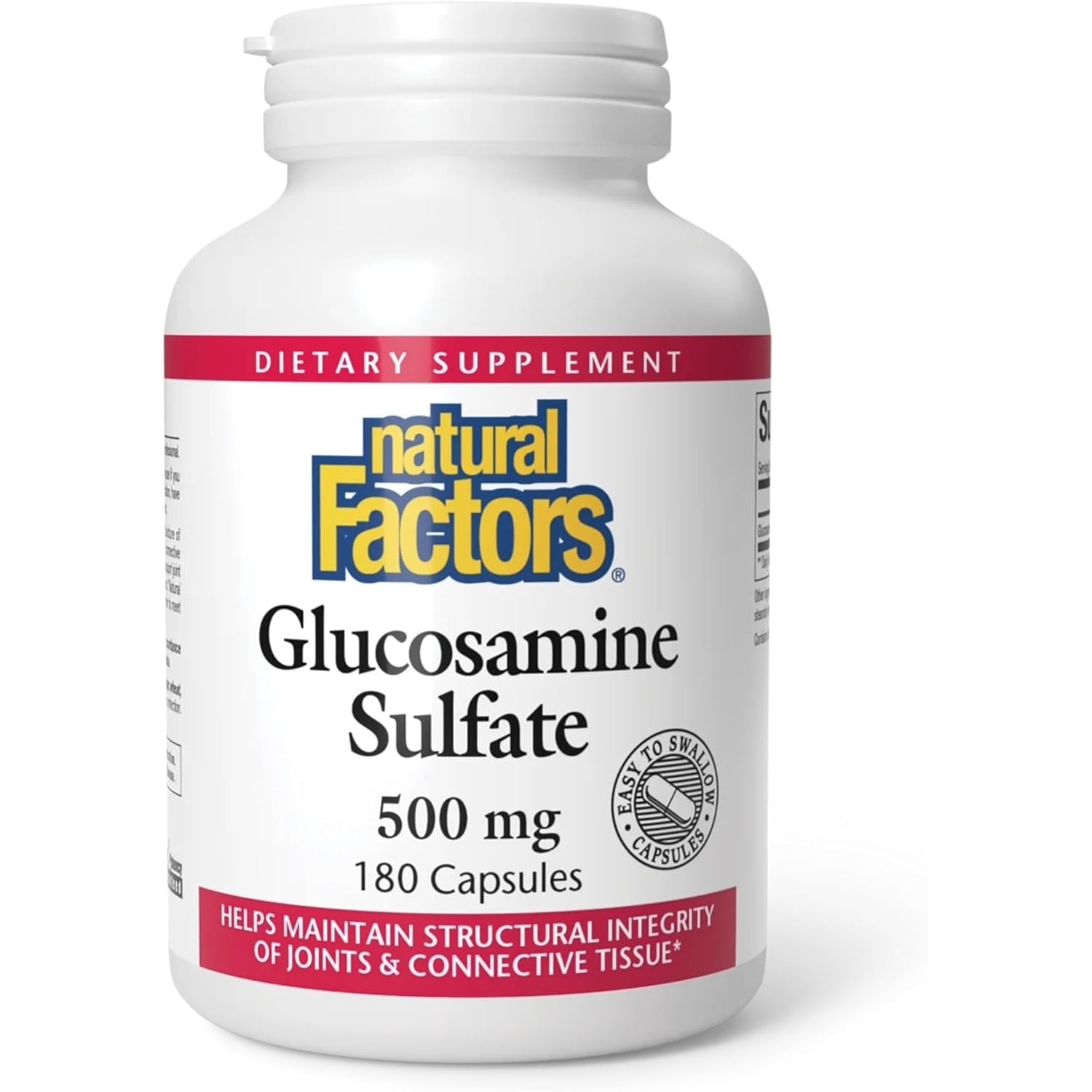 Natural Factors, Glucosamine Sulfate, Supports Healthy Joint Mobility, Cartilage and Connective Tissue, 180 Capsules