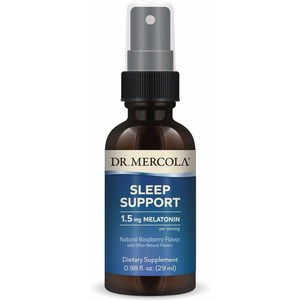 Dr. Mercola Sleep Support with Melatonin Spray - Supports Restful Sleep - Non-Gmo, Gluten-Free & Soy-Free - Natural Raspberry Flavor - 0.98 Fl Oz (35 Servings)