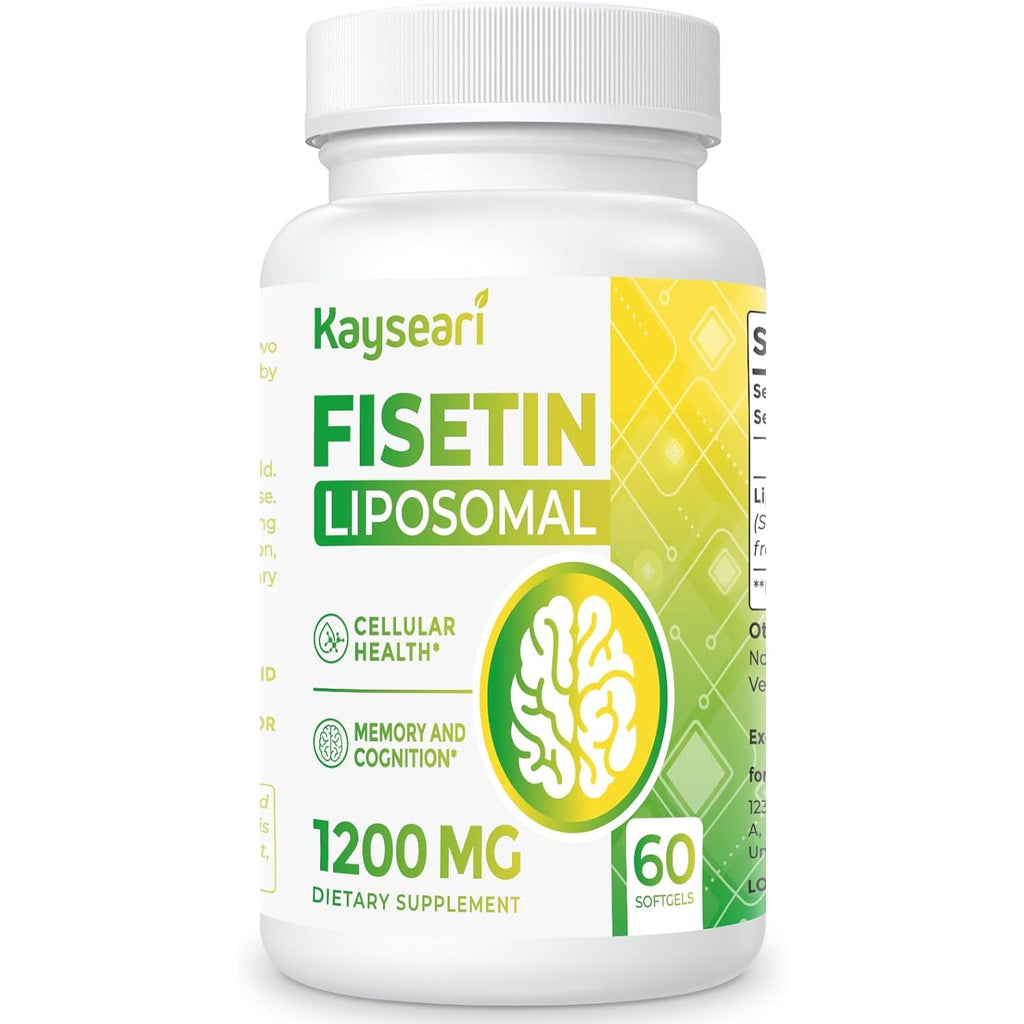 Fisetin 1200Mg Liposomal Fisetin Supplements 98% Pure Fisetin Polyphenols Antioxidants Immunity Health Aging Cognitive Support Non-Gmo 60 Capsules