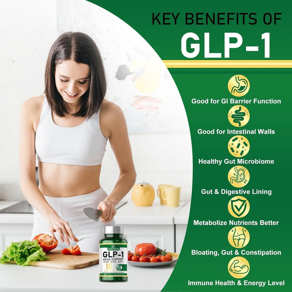 GLP-1 Supplement, GLP-1 Support Capsules with Berberine, Naturally GLP1 Production, GLP-1 Probiotic Capsules for Women & Men, 60 Count