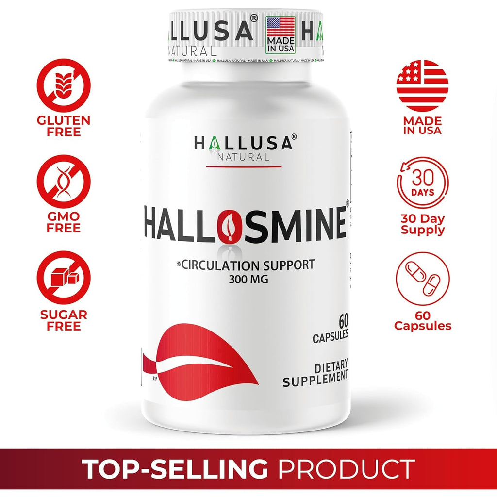 Hallusa Natural Diosmin Circulation - Support for Circulation and Veins - DIOSMIN - DIOSMINE- DIOSMINA - Circulation & Vein Support Supplement