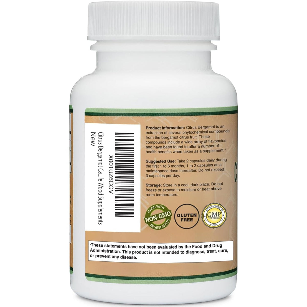 Citrus Bergamot Supplement - NSF Certified - Supports Healthy Cholesterol & Triglyceride Levels - 1000Mg, 60 Capsules (Bergamonte Standardization) by Double Wood