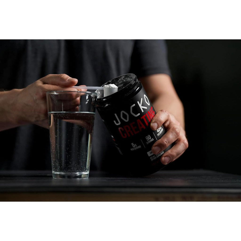 Jocko Fuel Creatine Monohydrate, Pure Micronized Powder for Men & Women, Supports Muscle Growth, Strength, Recovery & Cognition, Unflavored, 450 Grams, 90 Servings