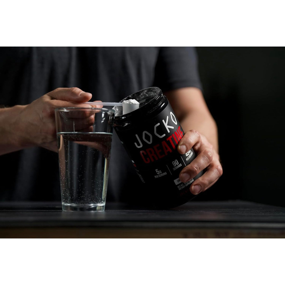Jocko Fuel Creatine Monohydrate, Pure Micronized Powder for Men & Women, Supports Muscle Growth, Strength, Recovery & Cognition, Unflavored, 450 Grams, 90 Servings