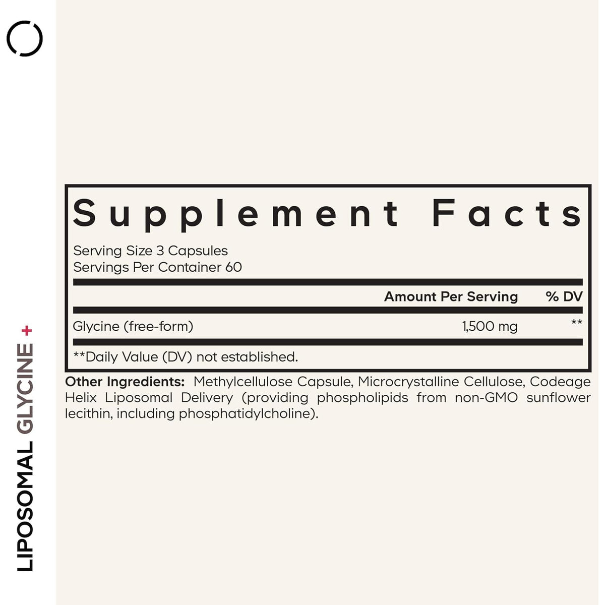 Codeage Liposomal Glycine+ – 1,500 Mg Free-Form Glycine Supplement with Liposomal Delivery, Amino Acid Support, 2-Month Supply – 180 Capsules